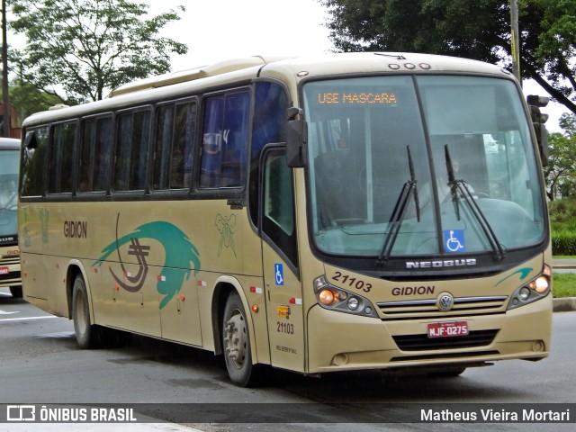 Gidion Transporte e Turismo 21103 na cidade de Joinville, Santa Catarina, Brasil, por Matheus Vieira Mortari. Número da foto: #9470128.