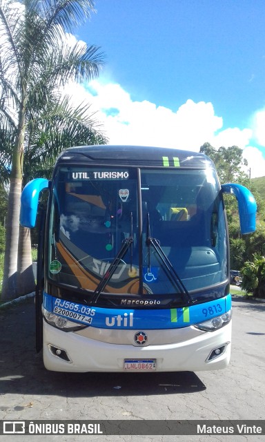 UTIL - União Transporte Interestadual de Luxo 9813 na cidade de Santos Dumont, Minas Gerais, Brasil, por Mateus Vinte. ID da foto: 9473669.