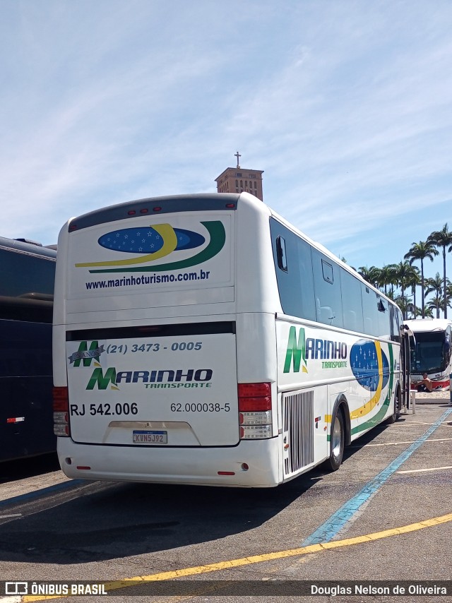 Marinho Transporte e Turismo RJ 542.006 na cidade de Aparecida, São Paulo, Brasil, por Douglas Nelson de Oliveira. ID da foto: 9472757.