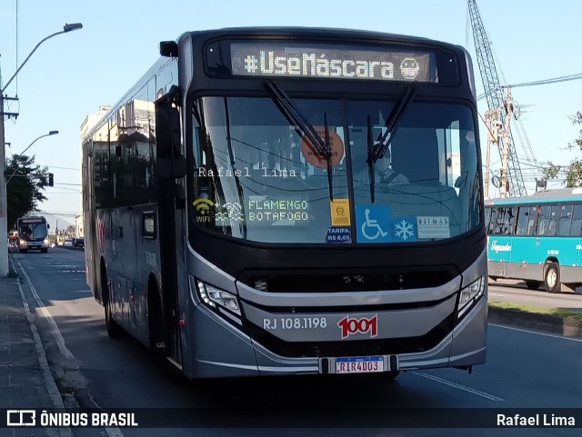 Auto Viação 1001 RJ 108.1198 na cidade de Niterói, Rio de Janeiro, Brasil, por Rafael Lima. ID da foto: 9476854.