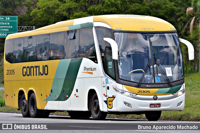 Empresa Gontijo de Transportes 21305 na cidade de Atibaia, São Paulo, Brasil, por Bruno Aparecido Machado. ID da foto: 9476956.