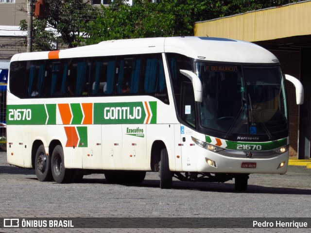 Empresa Gontijo de Transportes 21670 na cidade de Divinópolis, Minas Gerais, Brasil, por Pedro Henrique. ID da foto: 9476639.