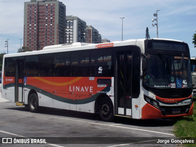 Linave Transportes RJ 146.001 na cidade de Rio de Janeiro, Rio de Janeiro, Brasil, por Jorge Gonçalves. ID da foto: 9479696.