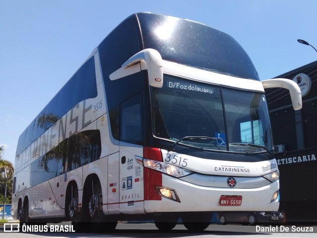 Auto Viação Catarinense 3515 na cidade de Aparecida, São Paulo, Brasil, por Daniel De Souza. ID da foto: 9479032.