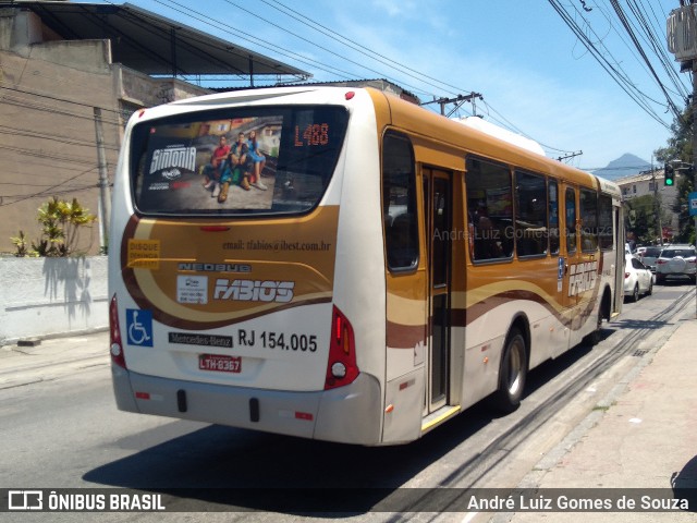 Transportes Fabio's RJ 154.005 na cidade de Rio de Janeiro, Rio de Janeiro, Brasil, por André Luiz Gomes de Souza. ID da foto: 9477629.