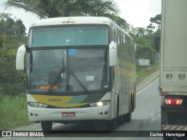 Empresa Gontijo de Transportes 14155 na cidade de Cruz das Almas, Bahia, Brasil, por Carlos  Henrique. ID da foto: 9481644.