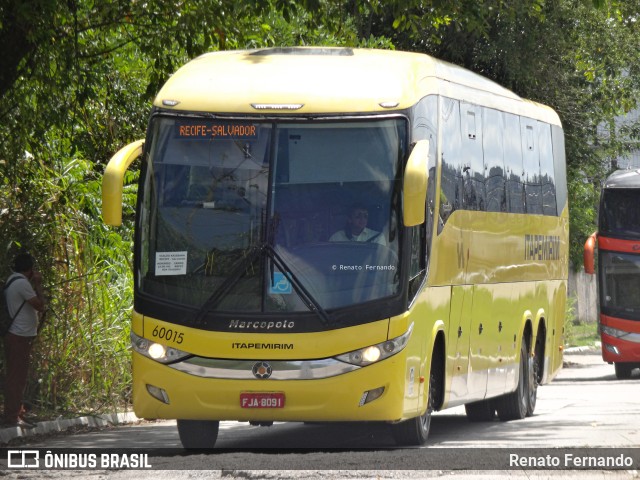 Viação Itapemirim 60015 na cidade de Recife, Pernambuco, Brasil, por Renato Fernando. ID da foto: 9480650.