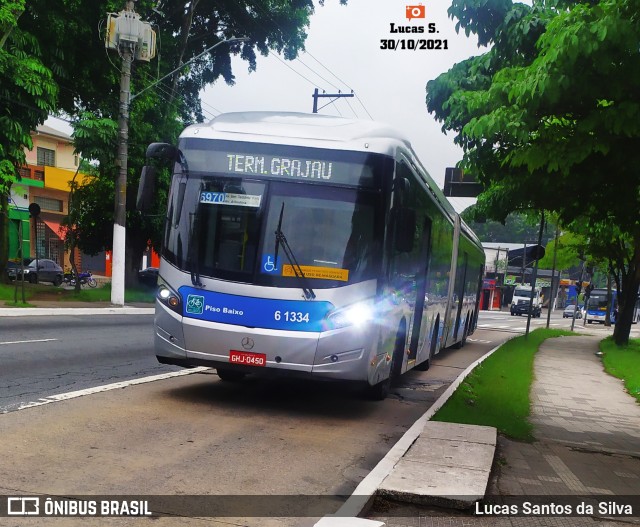 Viação Grajaú S.A. 6 1334 na cidade de São Paulo, São Paulo, Brasil, por Lucas Santos da Silva. ID da foto: 9430205.