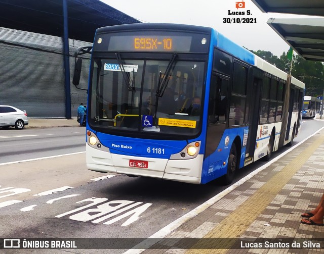 Viação Grajaú S.A. 6 1181 na cidade de São Paulo, São Paulo, Brasil, por Lucas Santos da Silva. Número da foto: #9430231.