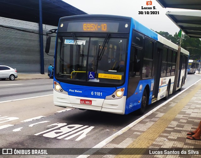 Viação Grajaú S.A. 6 1181 na cidade de São Paulo, São Paulo, Brasil, por Lucas Santos da Silva. ID da foto: 9430231.