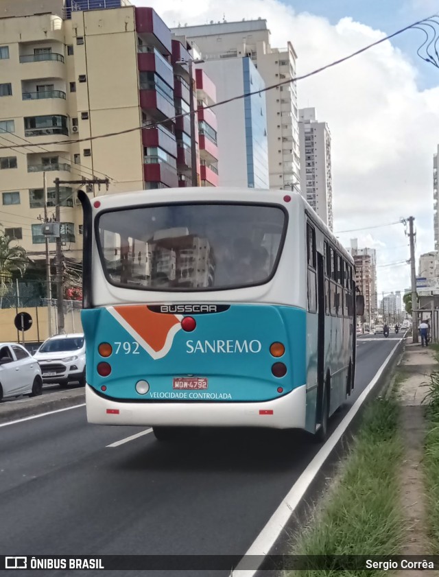 Viação Sanremo 792 na cidade de Vila Velha, Espírito Santo, Brasil, por Sergio Corrêa. ID da foto: 9430211.