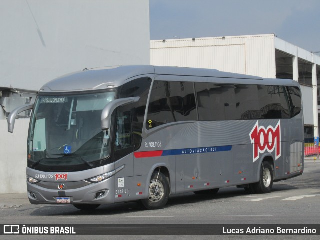 Auto Viação 1001 RJ 108.1106 na cidade de Rio de Janeiro, Rio de Janeiro, Brasil, por Lucas Adriano Bernardino. ID da foto: 9429926.