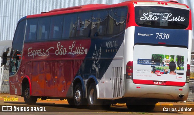 Expresso São Luiz 7530 na cidade de Goiânia, Goiás, Brasil, por Carlos Júnior. Número da foto: #9429195.