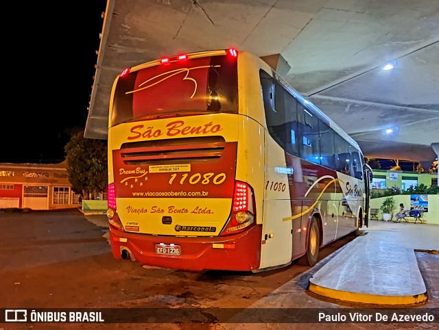 Viação São Bento Ribeirão Preto 11080 na cidade de Igarapava, São Paulo, Brasil, por Paulo Vitor De Azevedo. ID da foto: 9486251.