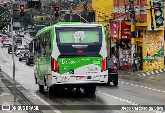 Turismo e Fretamento Orion Transportes 3702 na cidade de São Paulo, São Paulo, Brasil, por Diego Cardoso da Silva. ID da foto: 9484000.