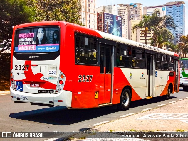 Expresso CampiBus 2327 na cidade de Campinas, São Paulo, Brasil, por Henrique Alves de Paula Silva. ID da foto: 9488438.