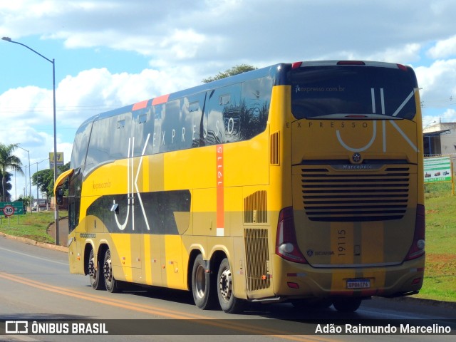 Expresso JK 19115 na cidade de Paracatu, Minas Gerais, Brasil, por Adão Raimundo Marcelino. ID da foto: 9488469.