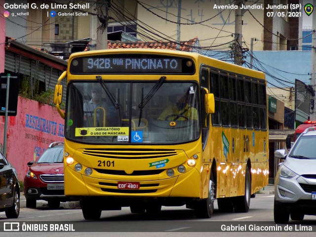 Viação Jundiaiense 2101 na cidade de Jundiaí, São Paulo, Brasil, por Gabriel Giacomin de Lima. Número da foto: #9488797.