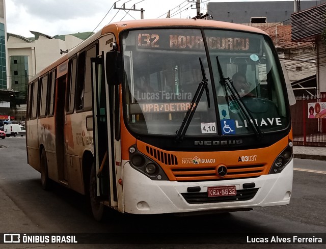 Linave Transportes A03037 na cidade de Nova Iguaçu, Rio de Janeiro, Brasil, por Lucas Alves Ferreira. Número da foto: #9488035.