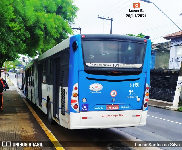 Viação Grajaú S.A. 6 1181 na cidade de São Paulo, São Paulo, Brasil, por Lucas Santos da Silva. ID da foto: 9490816.