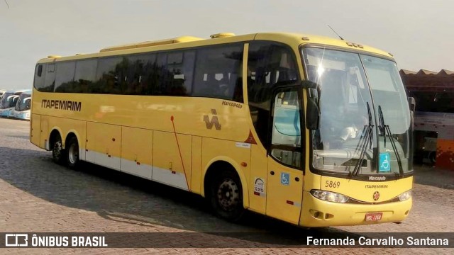 Viação Itapemirim 5869 na cidade de Vitória da Conquista, Bahia, Brasil, por Fernanda Carvalho Santana. Número da foto: #9490436.