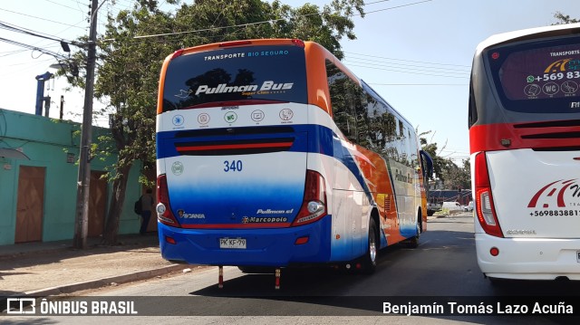 Pullman Bus 340 na cidade de Estación Central, Santiago, Metropolitana de Santiago, Chile, por Benjamín Tomás Lazo Acuña. Número da foto: #9489740.