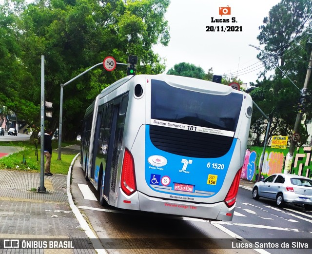 Viação Grajaú S.A. 6 1520 na cidade de São Paulo, São Paulo, Brasil, por Lucas Santos da Silva. Número da foto: #9492772.