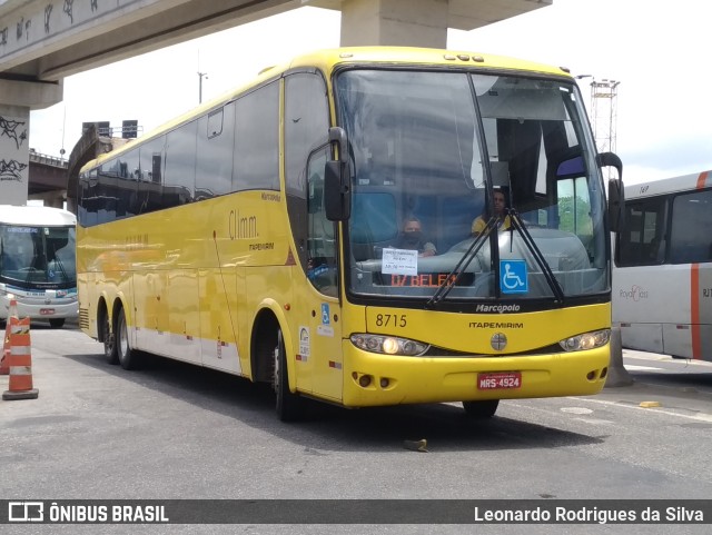 Viação Itapemirim 8715 na cidade de Rio de Janeiro, Rio de Janeiro, Brasil, por Leonardo Rodrigues da Silva. ID da foto: 9494781.