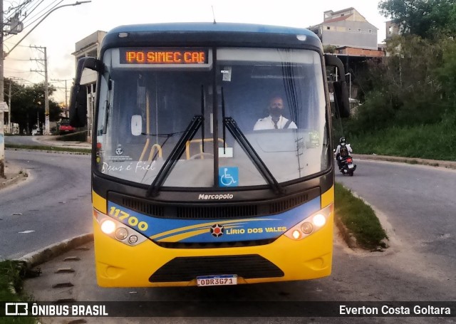 Viação Lírio dos Vales 11700 na cidade de Cariacica, Espírito Santo, Brasil, por Everton Costa Goltara. Número da foto: #9501240.