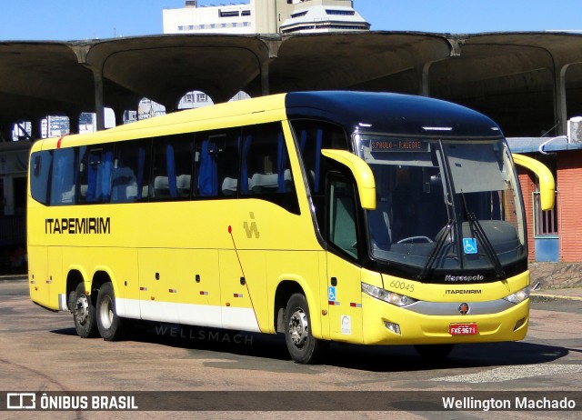 Viação Itapemirim 60045 na cidade de Porto Alegre, Rio Grande do Sul, Brasil, por Wellington Machado. ID da foto: 9503301.