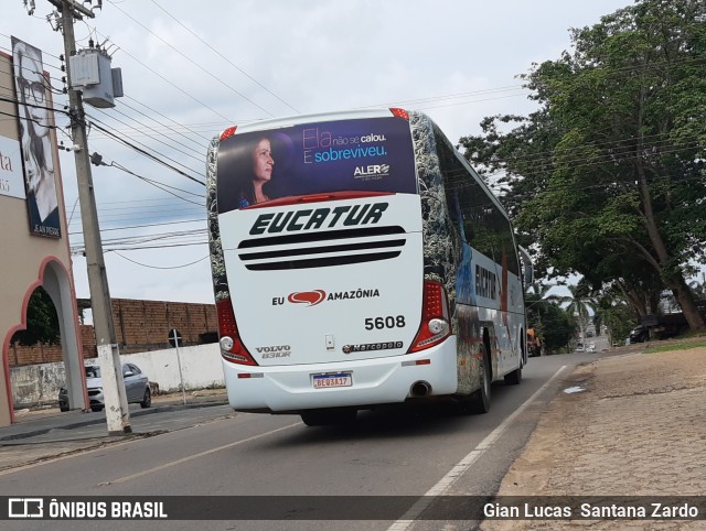 Eucatur - Empresa União Cascavel de Transportes e Turismo 5608 na cidade de Ji-Paraná, Rondônia, Brasil, por Gian Lucas  Santana Zardo. ID da foto: 9503217.