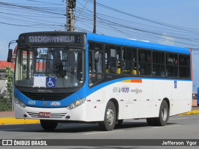 Transcol - Transportes Coletivos Ltda. 609 na cidade de Recife, Pernambuco, Brasil, por Jefferson  Ygor. Número da foto: #9504162.