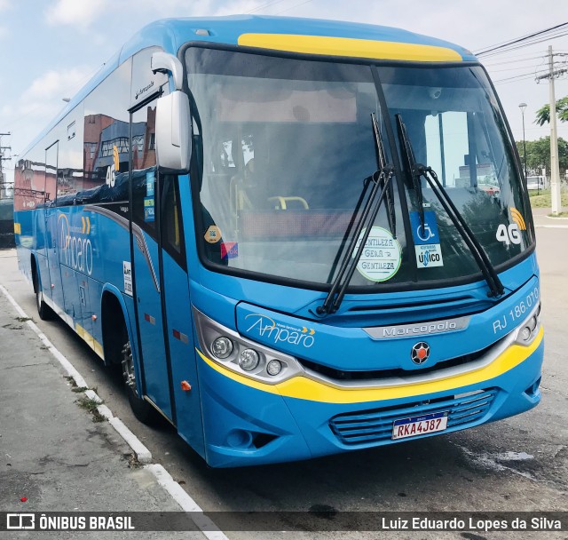 Viação Nossa Senhora do Amparo RJ 186.010 na cidade de Niterói, Rio de Janeiro, Brasil, por Luiz Eduardo Lopes da Silva. ID da foto: 9502624.