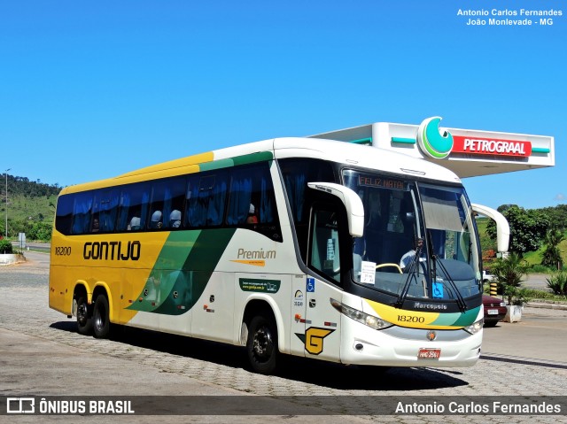 Empresa Gontijo de Transportes 18200 na cidade de João Monlevade, Minas Gerais, Brasil, por Antonio Carlos Fernandes. ID da foto: 9505295.