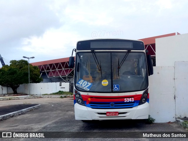 AVP - Auto Viação Paraíso 5243 na cidade de Aracaju, Sergipe, Brasil, por Matheus dos Santos. ID da foto: 9506766.