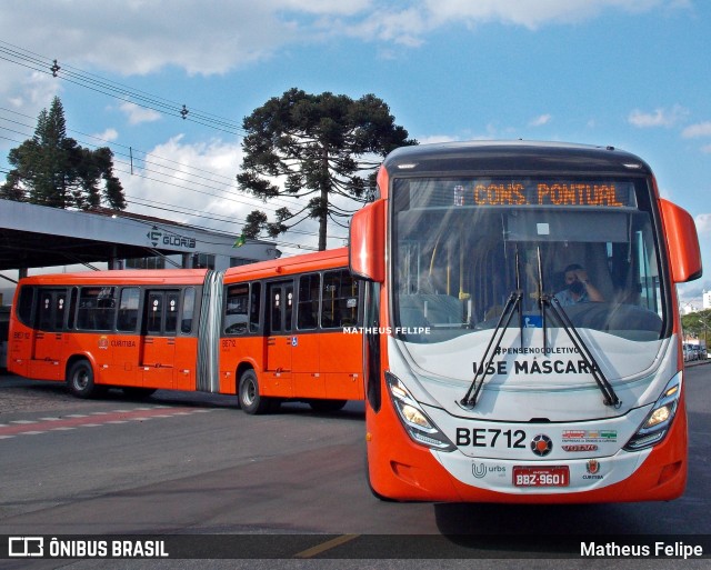 Transporte Coletivo Glória BE712 na cidade de Curitiba, Paraná, Brasil, por Matheus Felipe. Número da foto: #9509979.