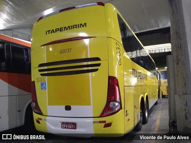 Viação Itapemirim 60037 na cidade de Belo Horizonte, Minas Gerais, Brasil, por Vicente de Paulo Alves. Número da foto: #9509465.