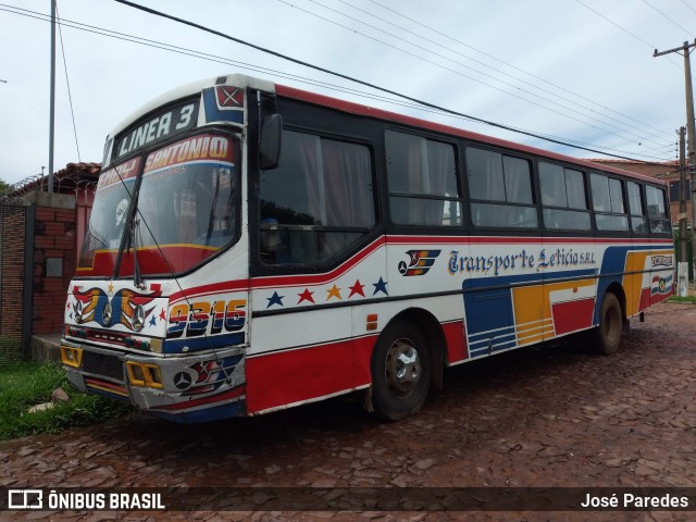 Transporte Leticia S.R.L. - Línea 3 9316 na cidade de San Antonio, Central, Paraguai, por José Paredes. Número da foto: #9510076.