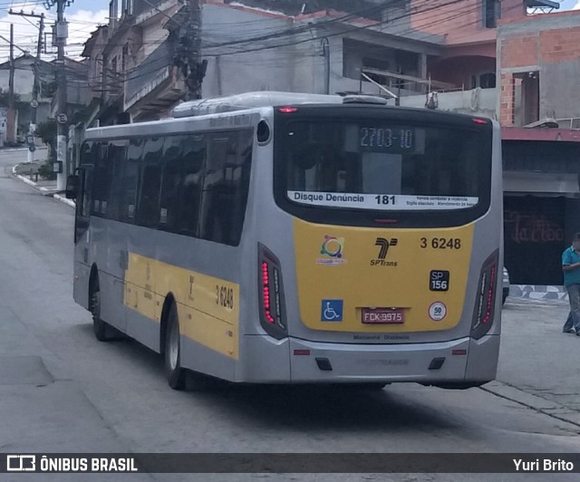 Transunião Transportes 3 6248 na cidade de São Paulo, São Paulo, Brasil, por Yuri Brito. Número da foto: #9509806.