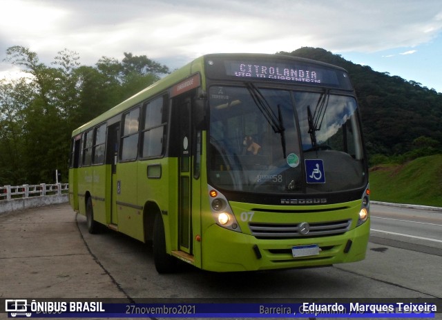 Viação Paraíso Verde 07 na cidade de Guapimirim, Rio de Janeiro, Brasil, por Eduardo  Marques Teixeira. ID da foto: 9508132.