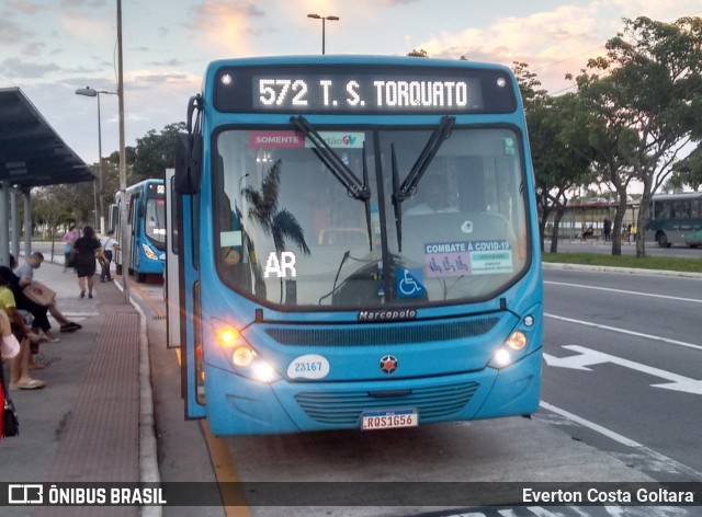 Viação Grande Vitória 23167 na cidade de Vitória, Espírito Santo, Brasil, por Everton Costa Goltara. ID da foto: 9508715.