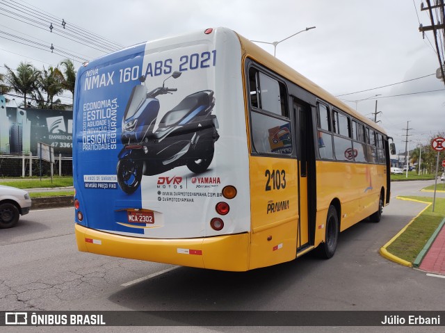 Viação Praiana 2103 na cidade de Itajaí, Santa Catarina, Brasil, por Júlio Erbani. Número da foto: #9509616.