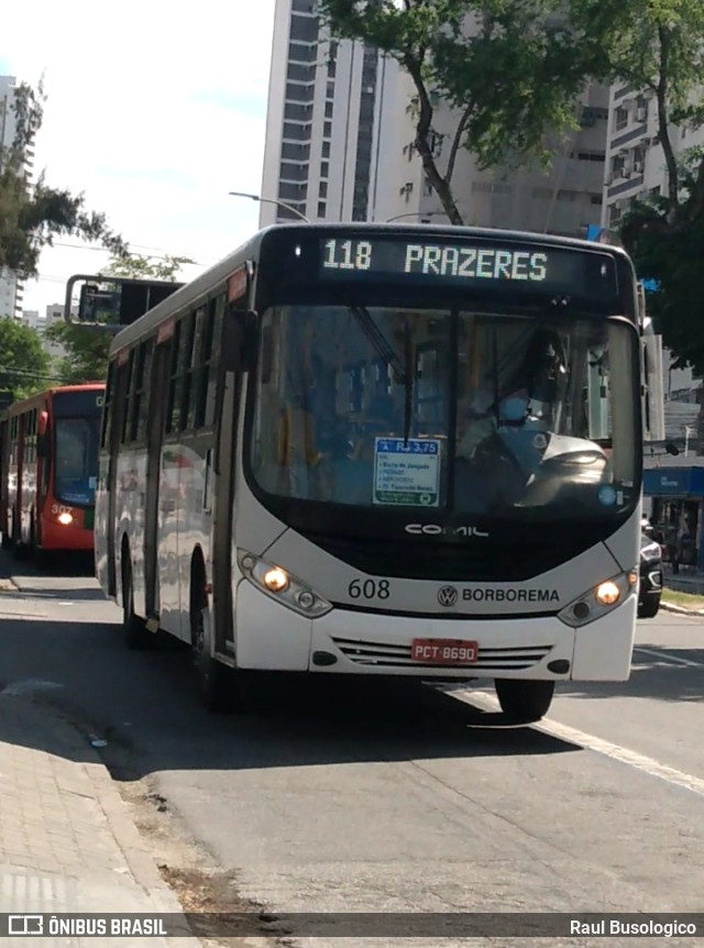 Borborema Imperial Transportes 608 na cidade de Recife, Pernambuco, Brasil, por Raul Busologico. ID da foto: 9510915.