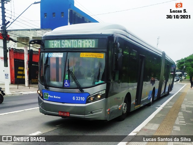 Viação Paratodos > São Jorge > Metropolitana São Paulo > Mobibrasil 6 3310 na cidade de São Paulo, São Paulo, Brasil, por Lucas Santos da Silva. ID da foto: 9433561.