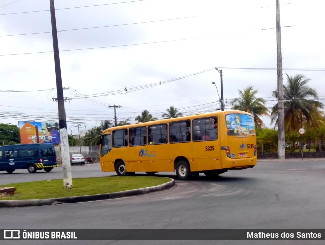 AVP - Auto Viação Paraíso 5325 na cidade de Aracaju, Sergipe, Brasil, por Matheus dos Santos. ID da foto: 9432825.