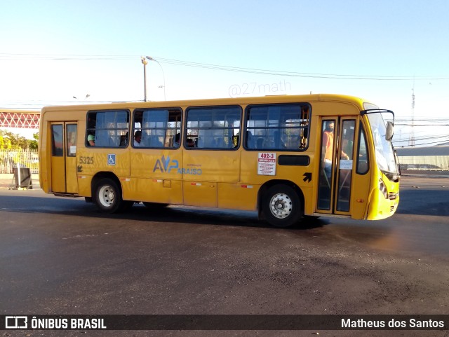 AVP - Auto Viação Paraíso 5325 na cidade de Aracaju, Sergipe, Brasil, por Matheus dos Santos. ID da foto: 9432818.