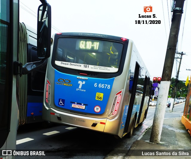 Transwolff Transportes e Turismo 6 6678 na cidade de São Paulo, São Paulo, Brasil, por Lucas Santos da Silva. Número da foto: #9431376.