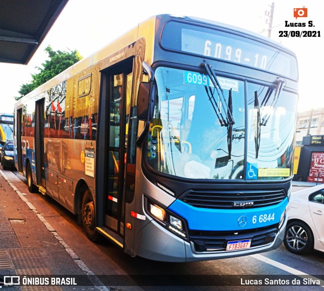 Transwolff Transportes e Turismo 6 6844 na cidade de São Paulo, São Paulo, Brasil, por Lucas Santos da Silva. Número da foto: #9433677.