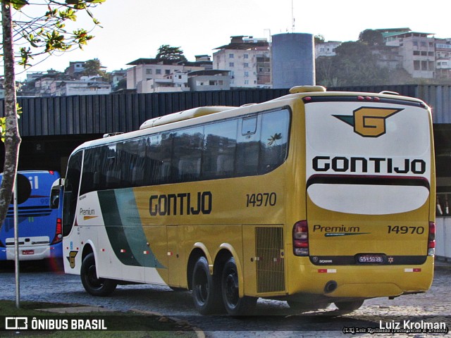 Empresa Gontijo de Transportes 14970 na cidade de Juiz de Fora, Minas Gerais, Brasil, por Luiz Krolman. ID da foto: 9512844.