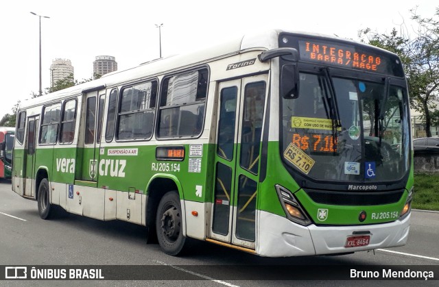 Viação Vera Cruz RJ 205.154 na cidade de Rio de Janeiro, Rio de Janeiro, Brasil, por Bruno Mendonça. ID da foto: 9436303.